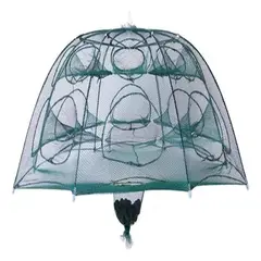 BIGBAMSPACE - Pesca Red Trampa Plegable Cangrejos Peces 12 Agujeros