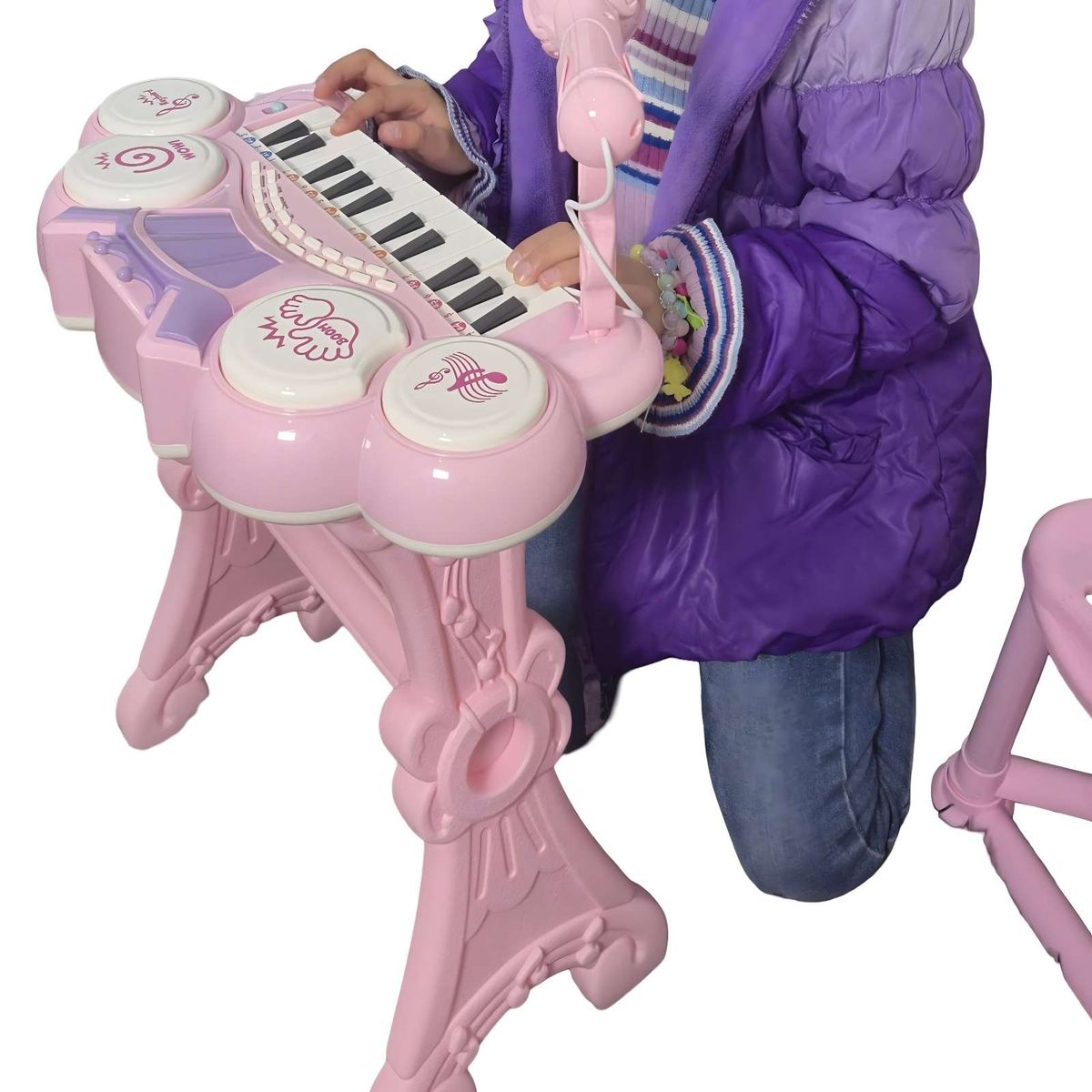 GENERICO - PIANO TECLADO MUSICAL PARA NIÑOS ROSADO