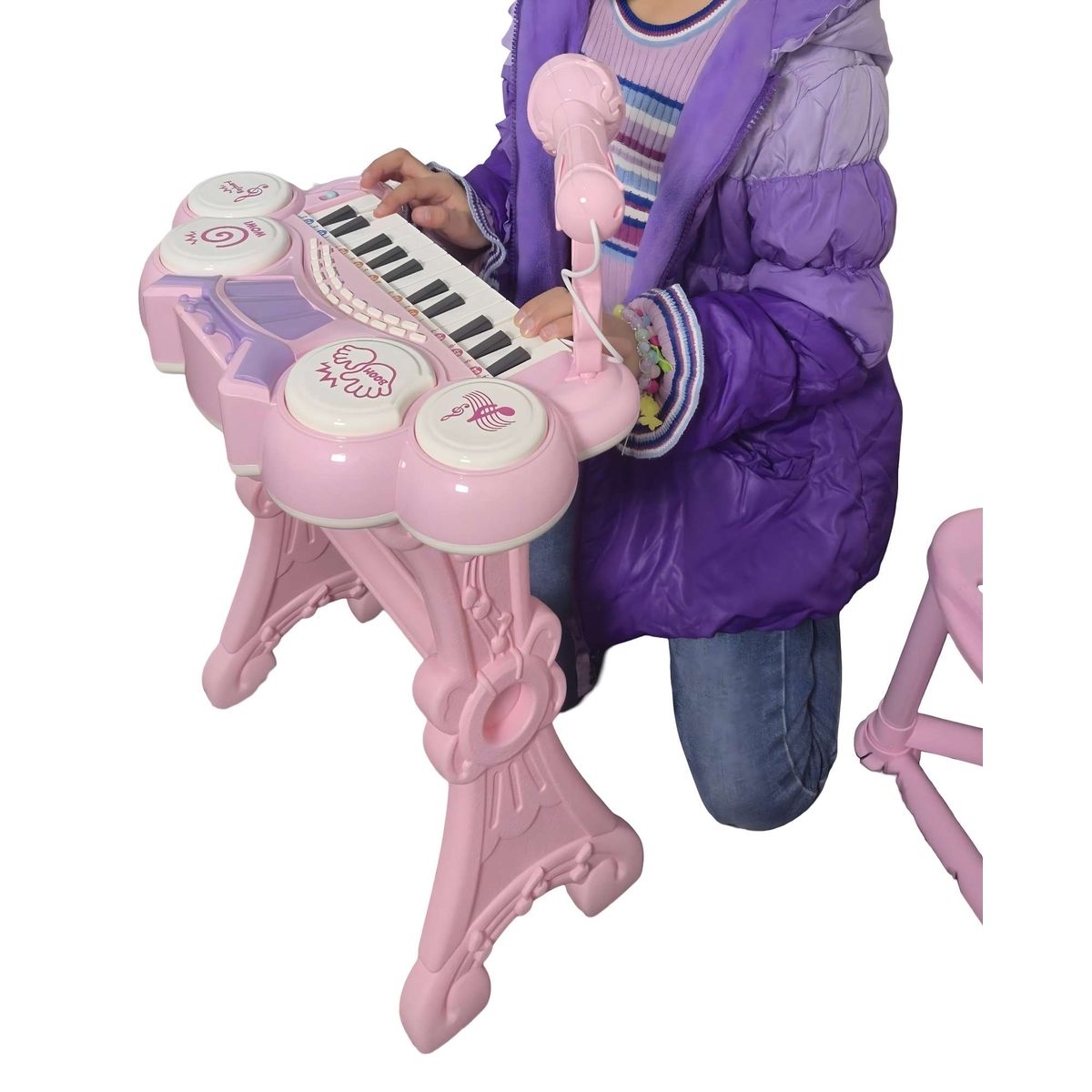 GENERICO - PIANO TECLADO MUSICAL PARA NIÑOS ROSADO