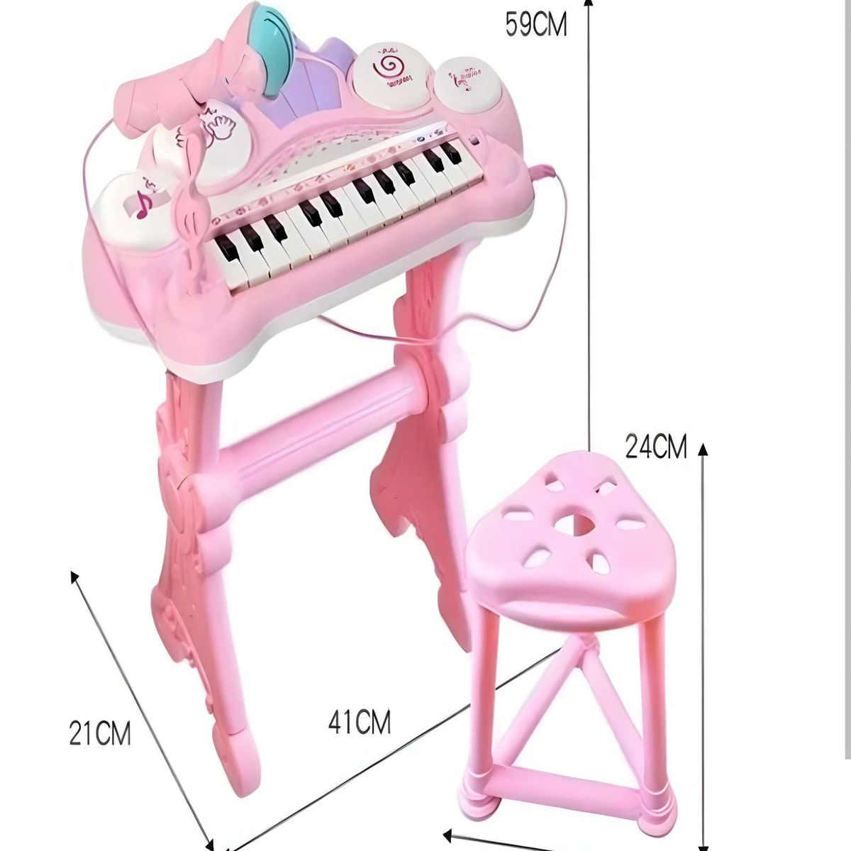 GENERICO - PIANO TECLADO MUSICAL PARA NIÑOS ROSADO