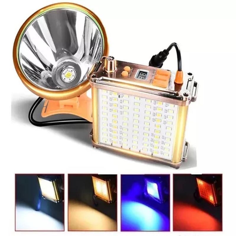 BIGBAMSPACE - Linterna Minera Foco Led 1200w Largo Alcance Camping