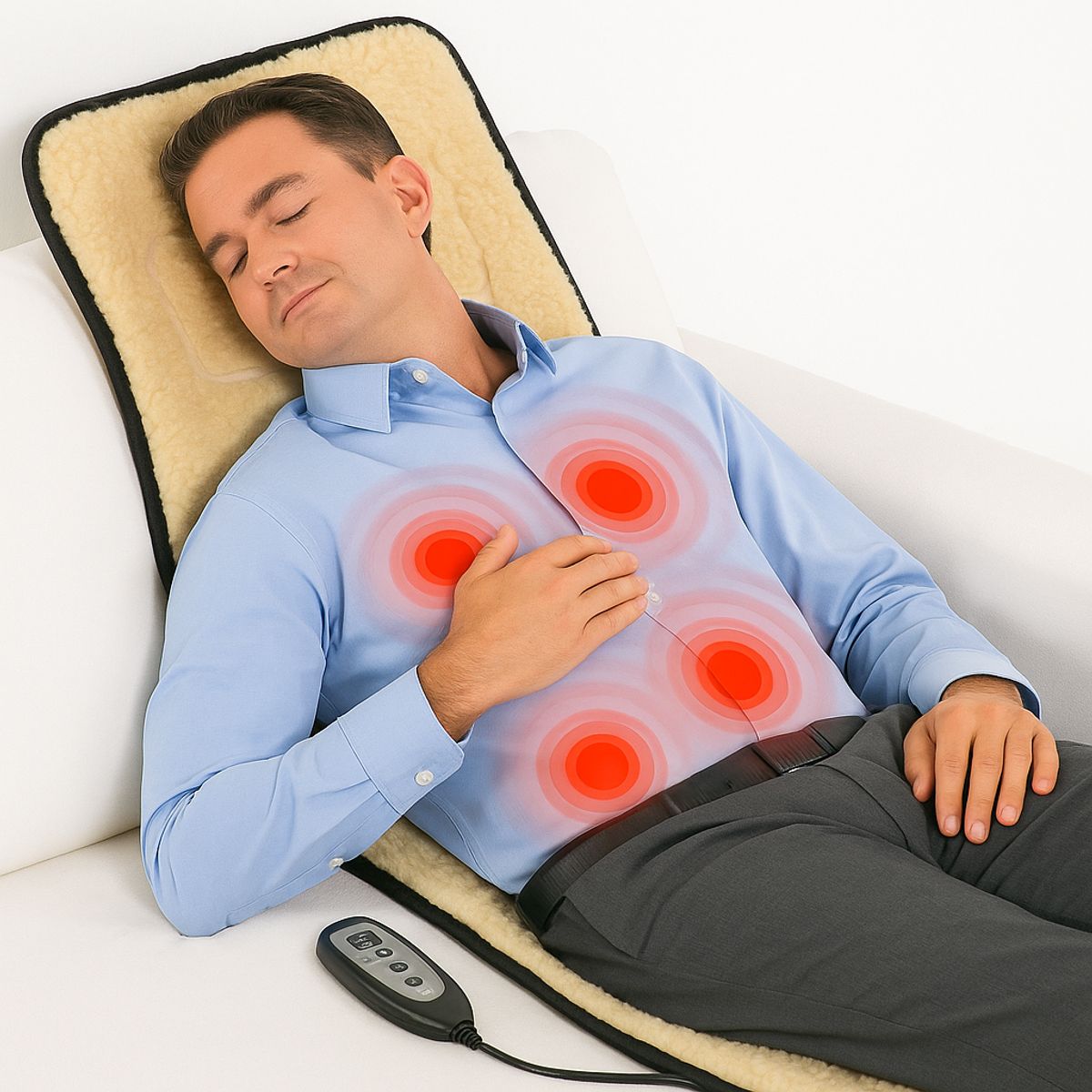 MOVI - COLCHONETA MASAJEADORA CON CALOR PORTÁTIL