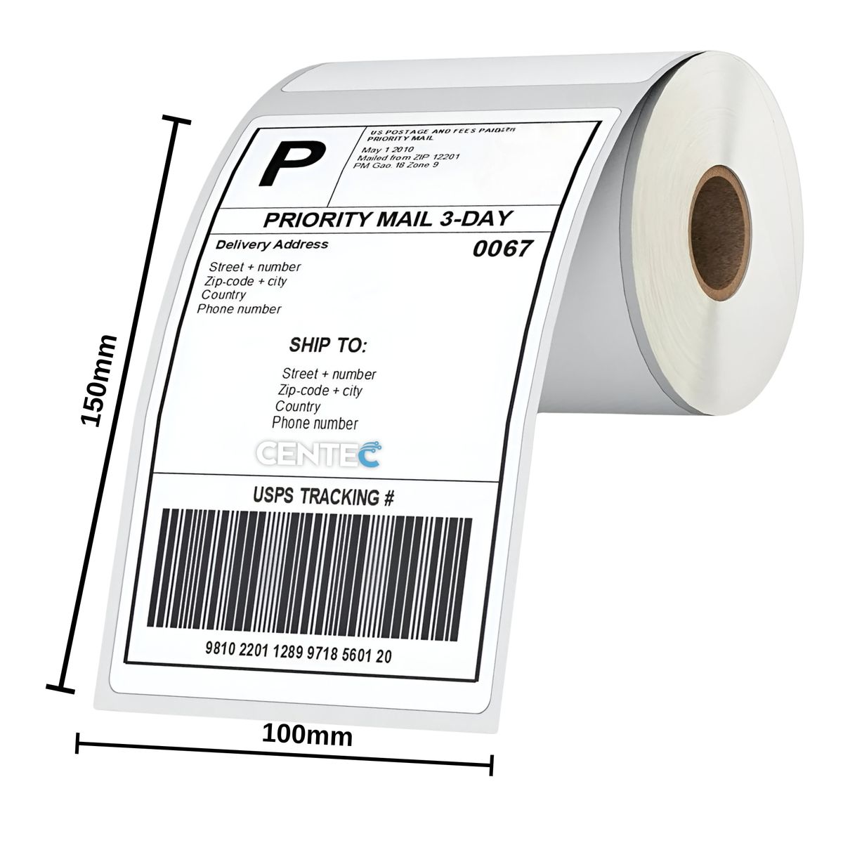 OEM - Pack de 5000 Etiquetas Térmicas Autoadhesivas 100x150mm 10U