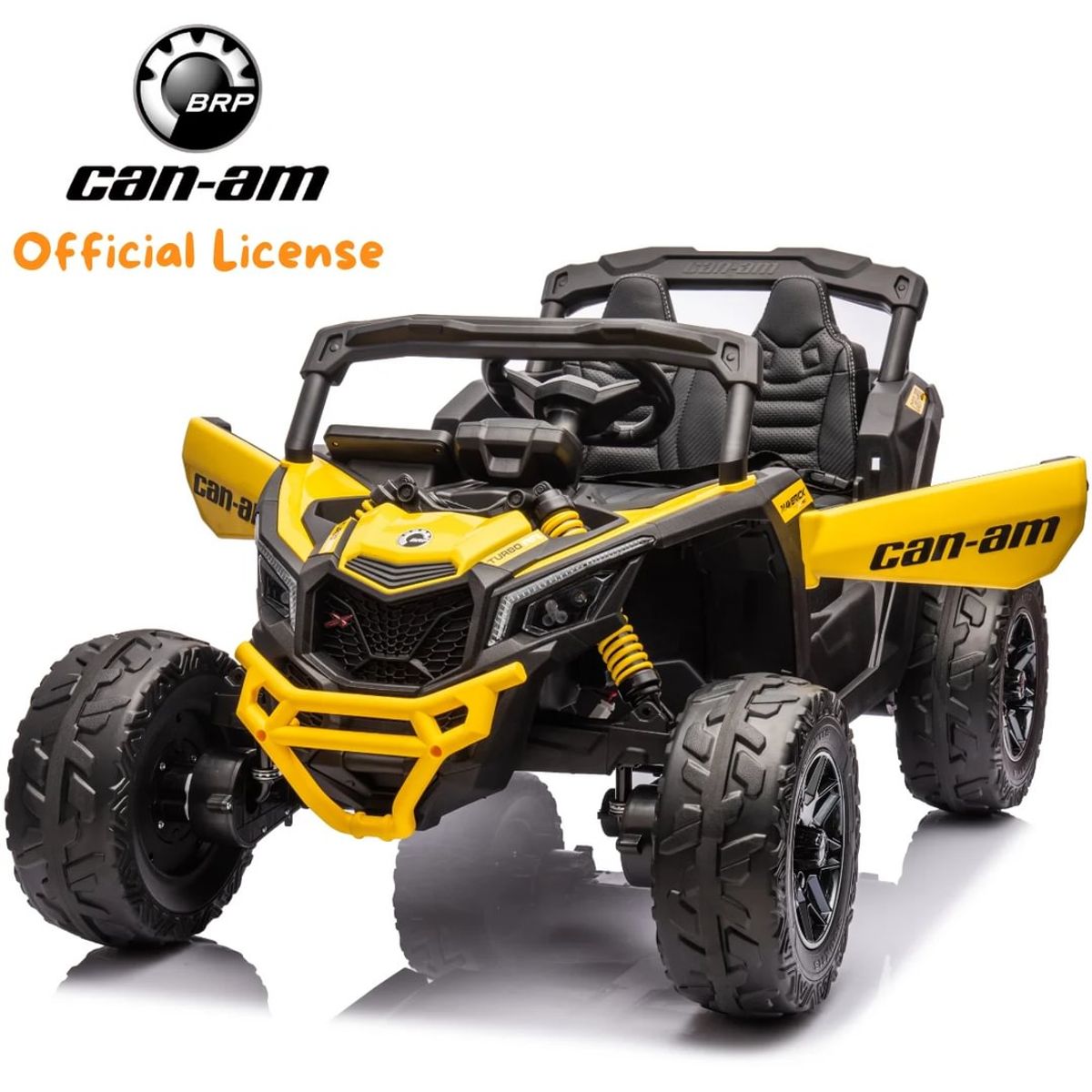 ABMTOYS - Can-Am Maverick 4×4 Real Asiento Ecocuero y Ruedas de goma A
