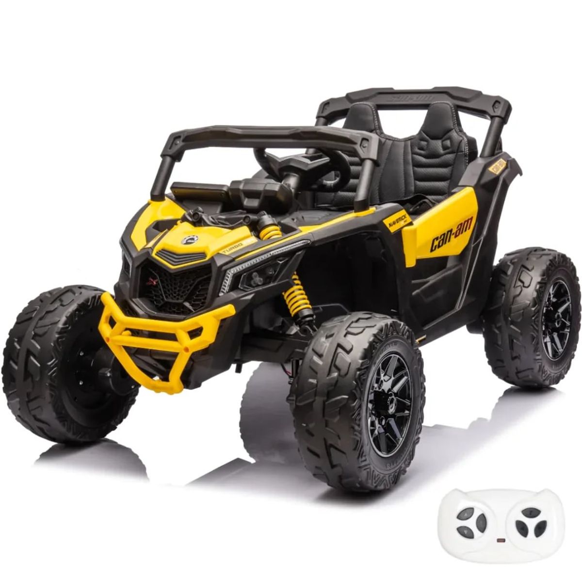 ABMTOYS - Can-Am Maverick 4×4 Real Asiento Ecocuero y Ruedas de goma A