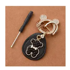 GENERICO - Llavero con funda porta Airtag diseño osito negro