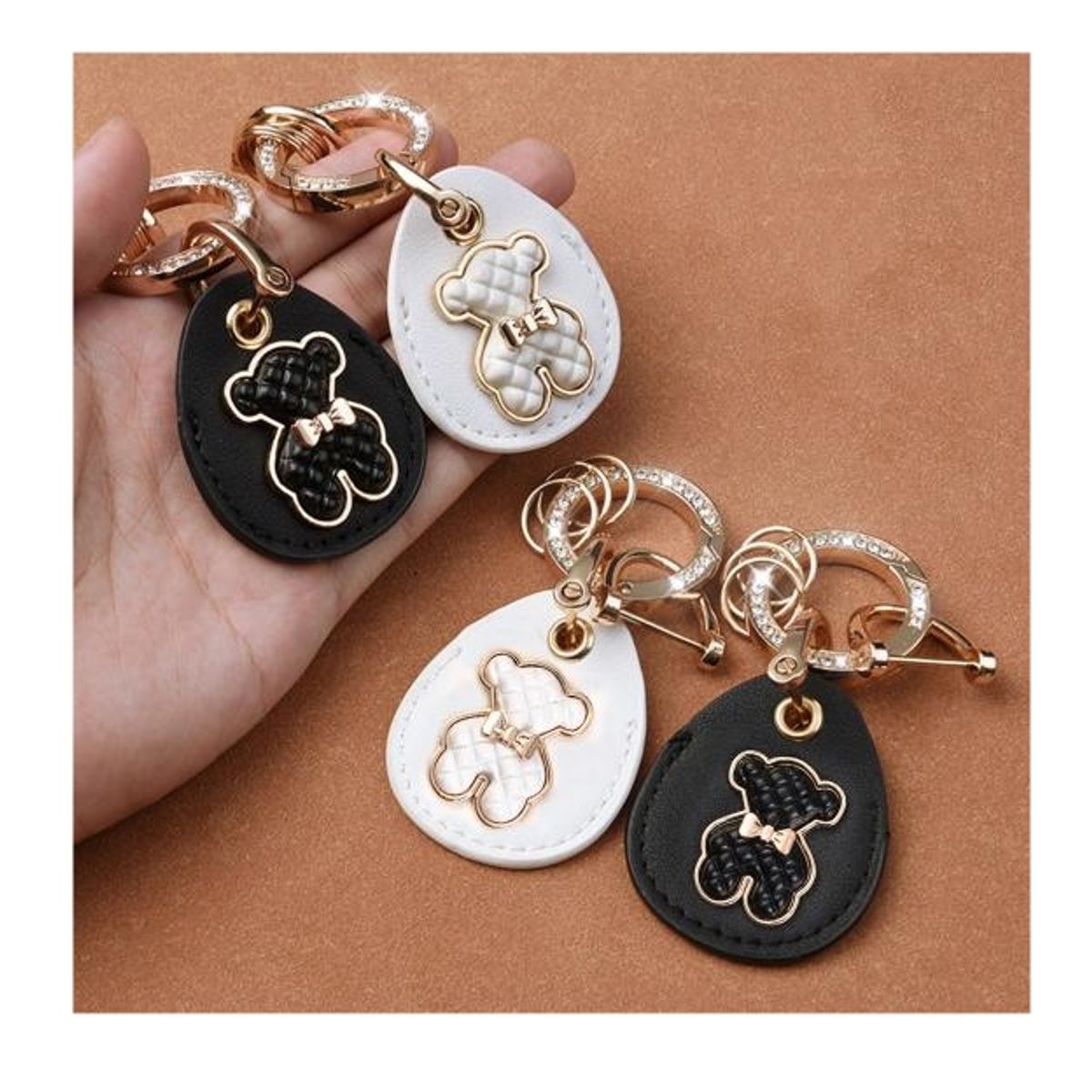 GENERICO - Llavero con funda porta Airtag diseño osito negro