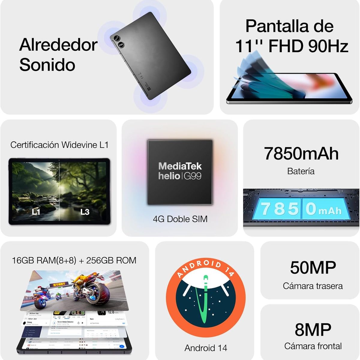 DOOGEE - AGM PAD P2 5G Tableta 16GB+256GB 11 Pulgadas 50MP Android 14