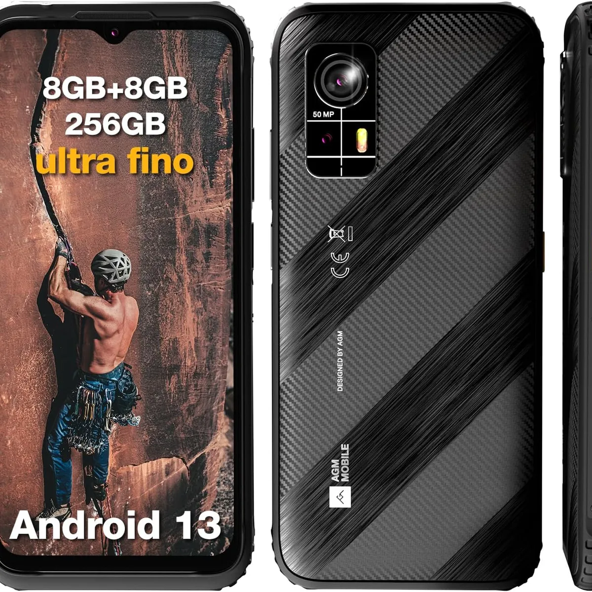 DOOGEE - AGM H6 Celular 16GB+256GB NFC Doble SIM Smartphone