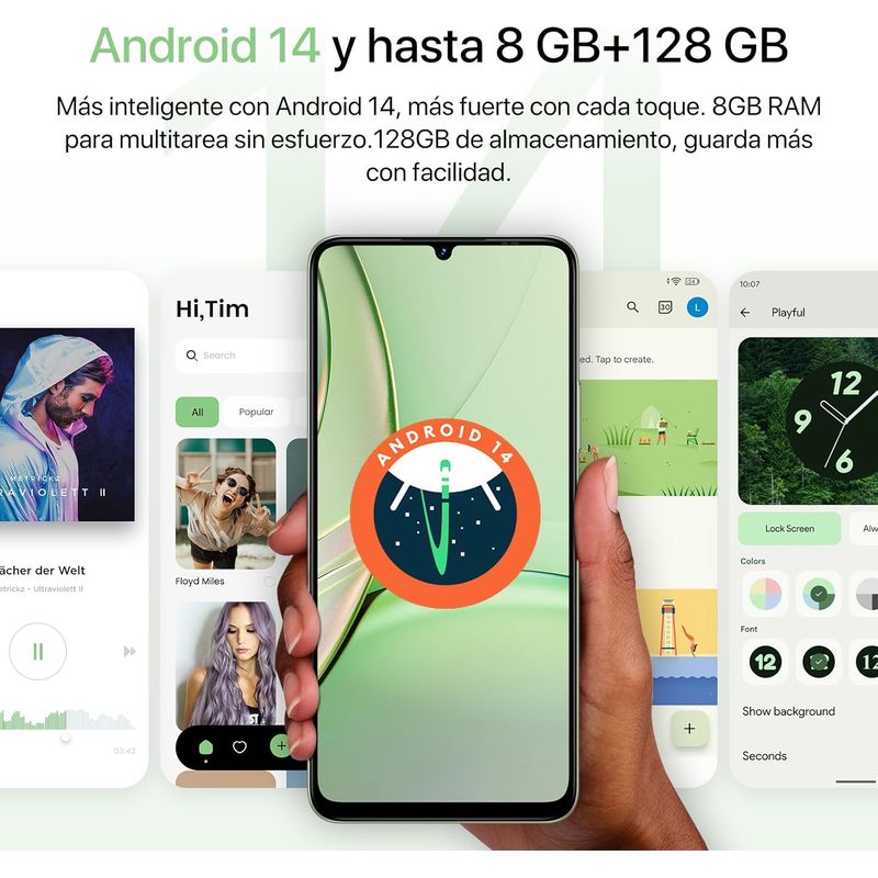 UMIDIGI - Umidigi G9T Celular 8GB+128GB 13MP Android 14 Smartphone