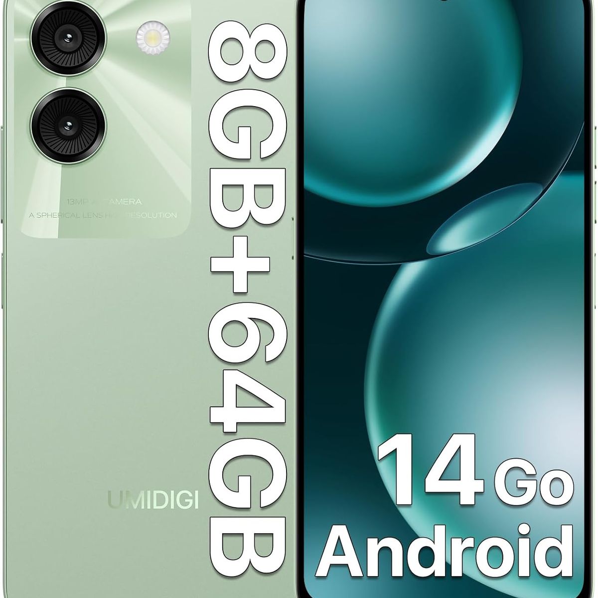 UMIDIGI - Umidigi G9A Celular 8GB+64GB 13MP Android 14 Smartphone