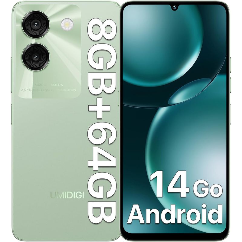 UMIDIGI - Umidigi G9A Celular 8GB+64GB 13MP Android 14 Smartphone