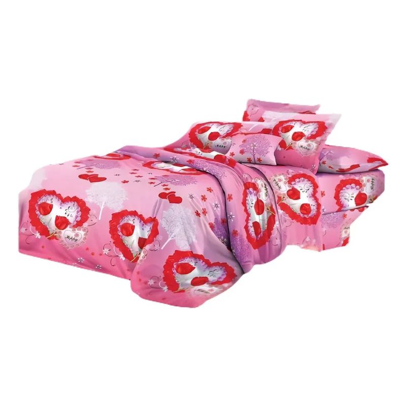 GENERICO - Juego De Sábanas 200 Hilos 2 Plazas 4 Piezas Varios Diseños