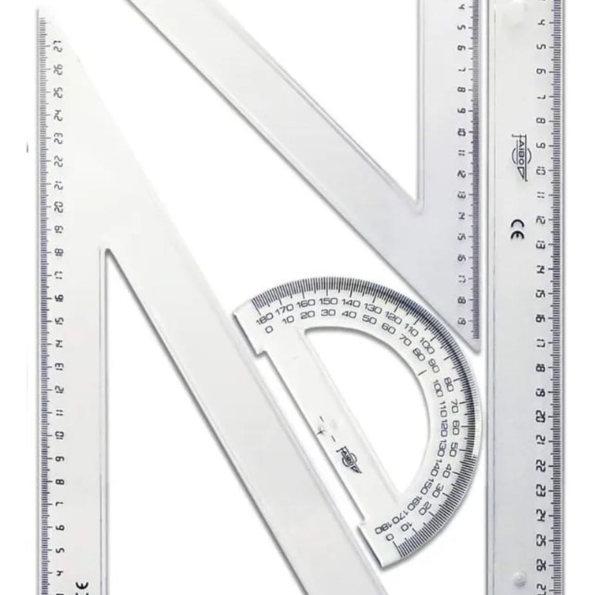 GENERICO - Set De Geometría Transparente 30 cm 4 Tipos Plástico Rigido