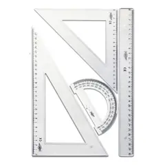 GENERICO - Set De Geometría Transparente 30 cm 4 Tipos Plástico Rigido