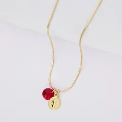 BY LAS CAYETANAS - Collar con medalla San Benito bañados en Oro 18k y cristal