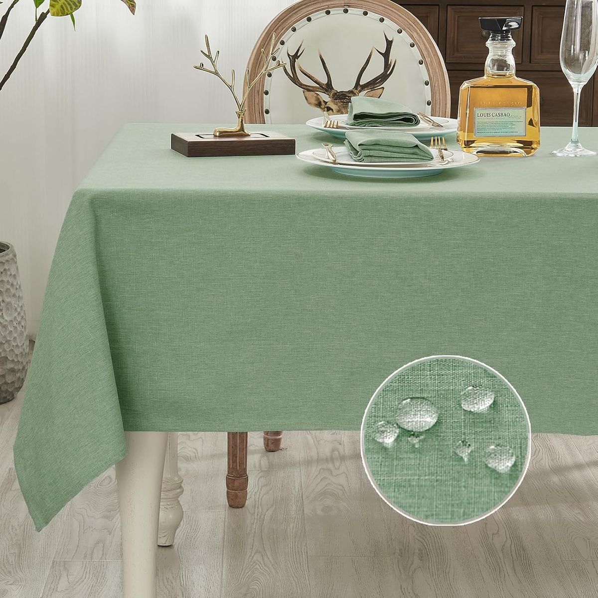 PUREPOWER - Mantel rectangular verde 140x200cm