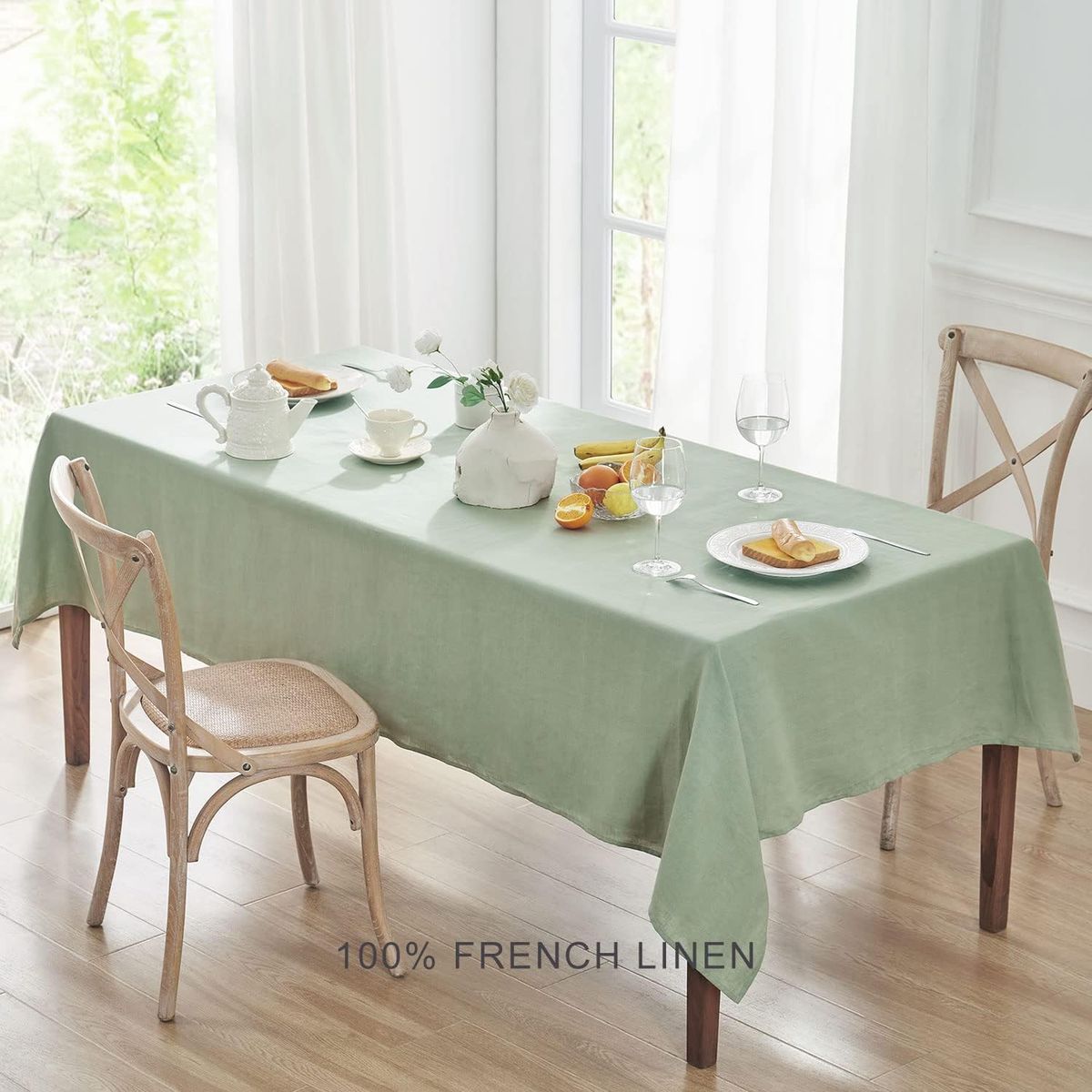 PUREPOWER - Mantel rectangular verde 140x180cm