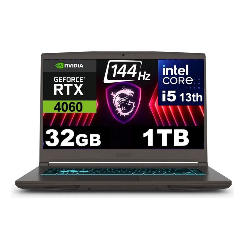 MSI - NOTEBOOK GAMER MSI THIN 15 144HZ I5 13620H SSD 1TB 32GB NVIDIA RTX 4060 8GB