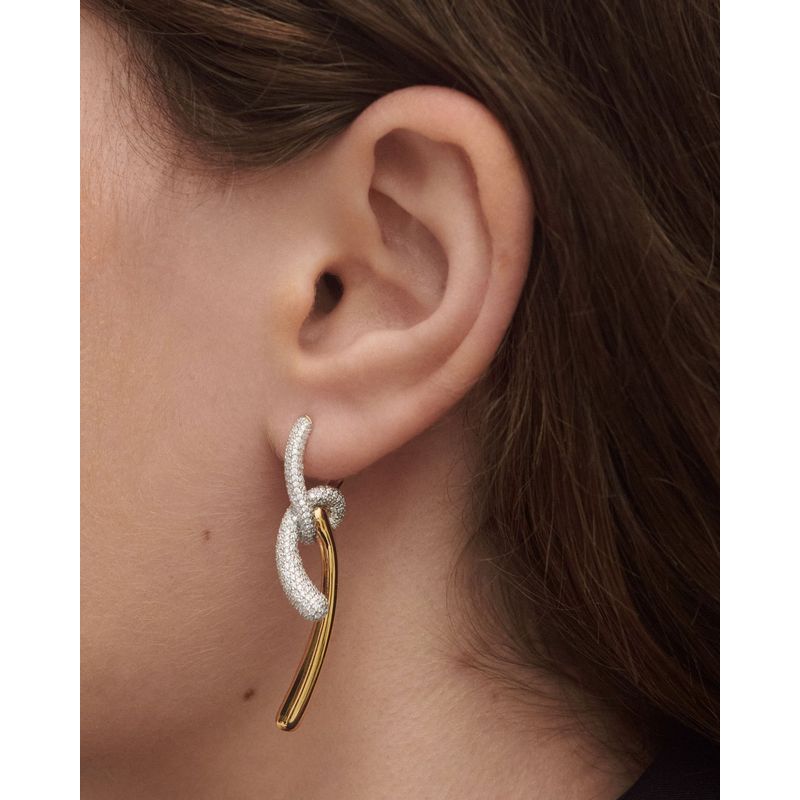 PDPAOLA - Aros Twist Pavé plata PDPAOLA
