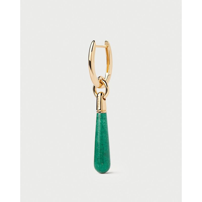 PDPAOLA - verde Aventurine Large Jupiter Individual Hoop