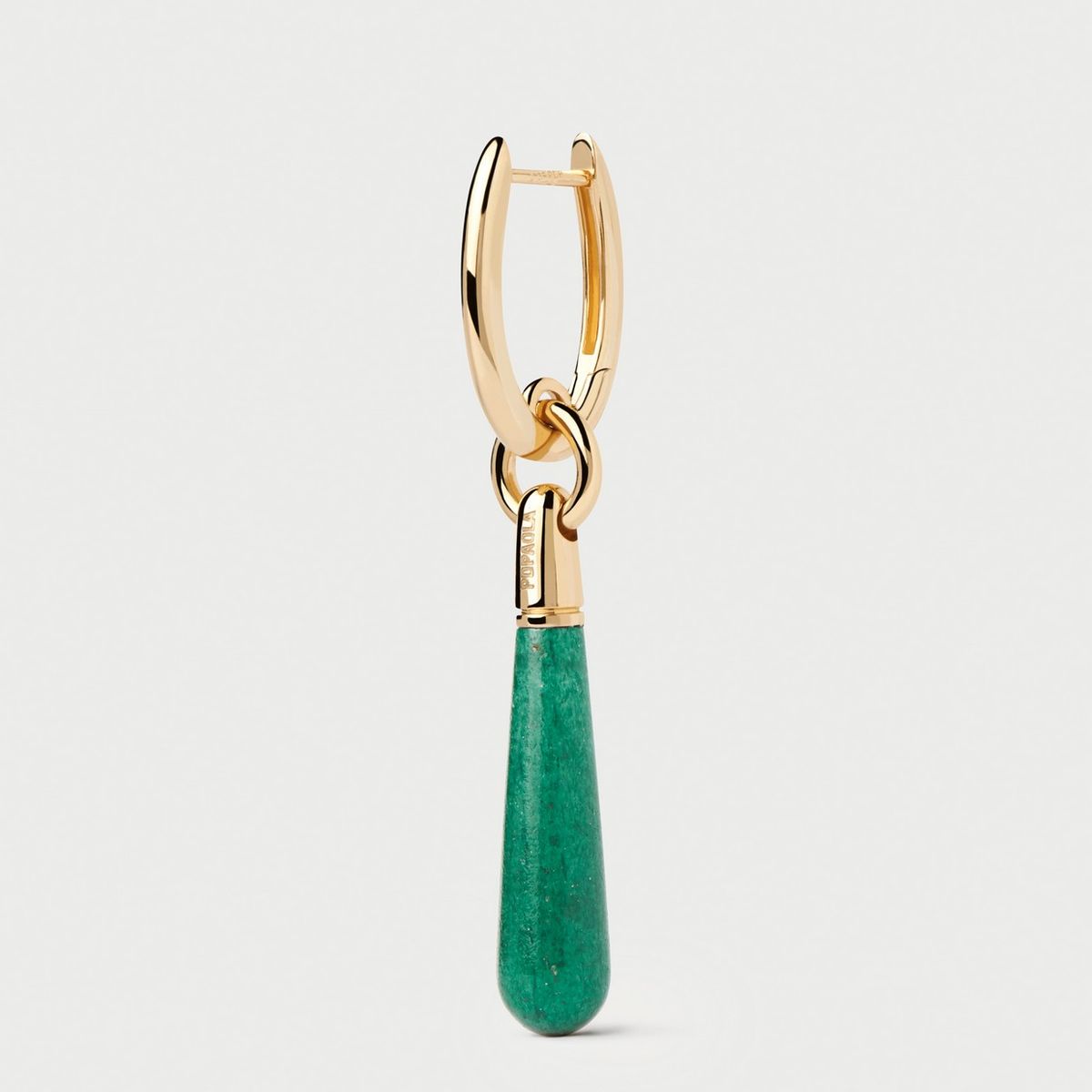 PDPAOLA - verde Aventurine Large Jupiter Individual Hoop