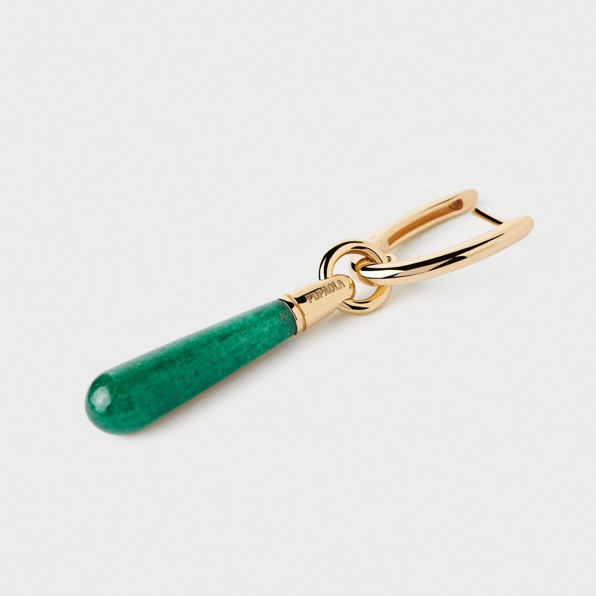PDPAOLA - verde Aventurine Large Jupiter Individual Hoop