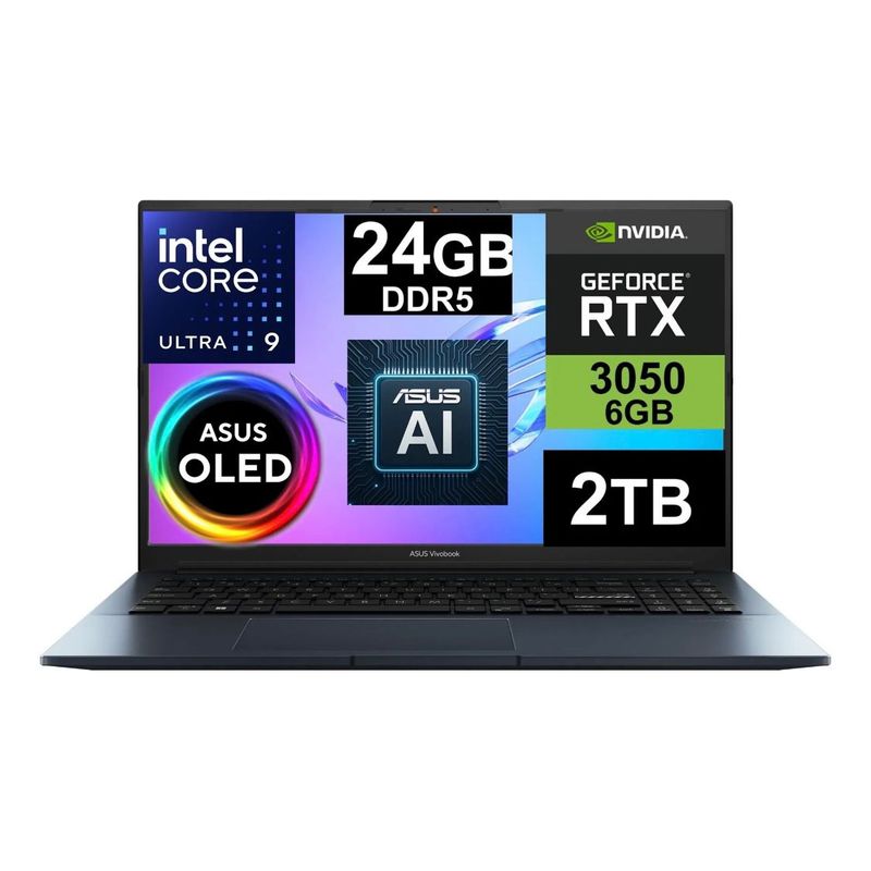 ASUS - NOTEBOOK GAMER ASUS VIVOBOOK PRO 15 OLED ULTRA 9 185H SSD 2TB 24GB DDR5 NVIDIA RTX 3050 6GB