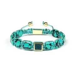 GENERICO - Pulsera De Hombre Y Mujer Piedra Turquesa Moda Royal Madriz