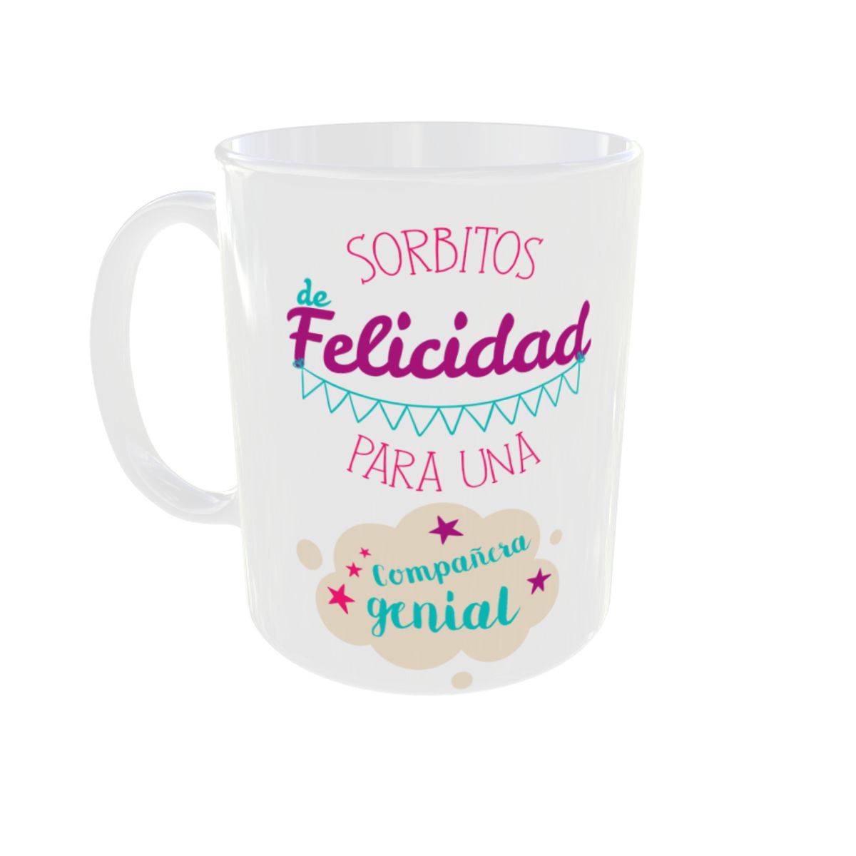 GENERICO - Taza Feliz Cumpleaño Diseño Felicidad para una compañera genial