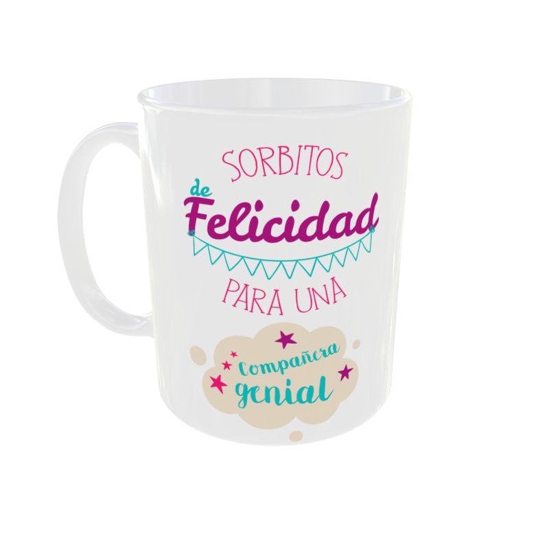 GENERICO - Taza Feliz Cumpleaño Diseño Felicidad para una compañera genial