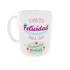 GENERICO - Taza Feliz Cumpleaño Diseño Felicidad para una compañera genial