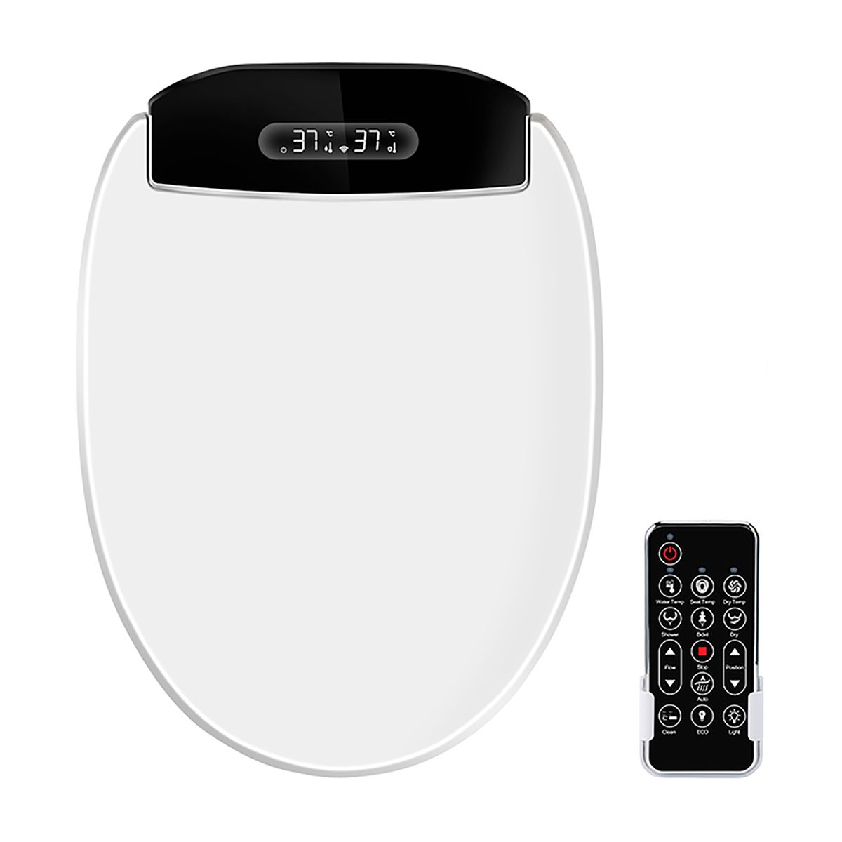 BE BLU - Tapa de Inodoro Inteligente BLU101 S Black Bidet Baño WC Japonés