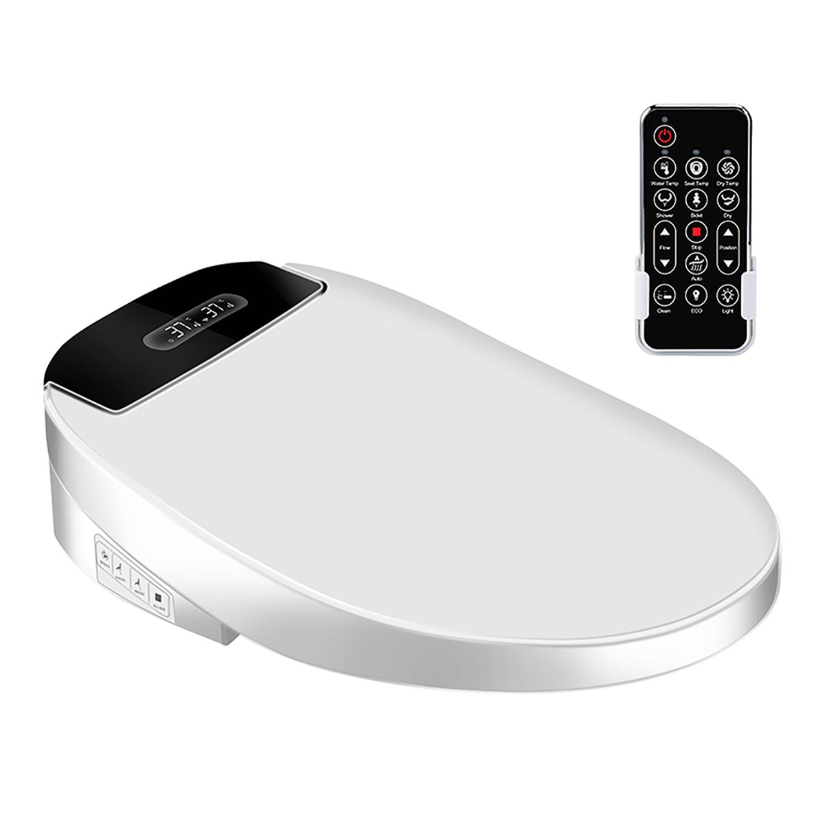 BE BLU - Tapa de Inodoro Inteligente BLU101 S Black Bidet Baño WC Japonés