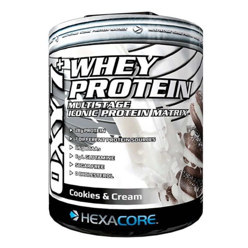 HEXACORE - Oxy 7 Whey Protein Hexacore 5 Libras 67 Porciones. COOKIES AND CREAM