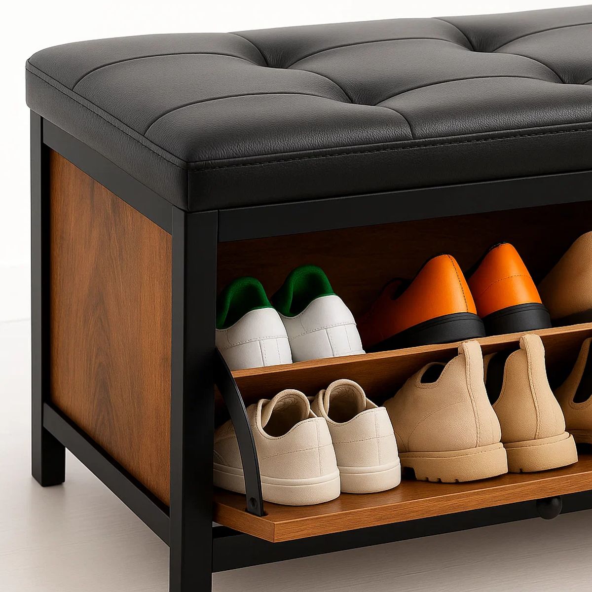 HABITA2 CHILE - Banqueta Vintage con almacenamiento para Zapatos