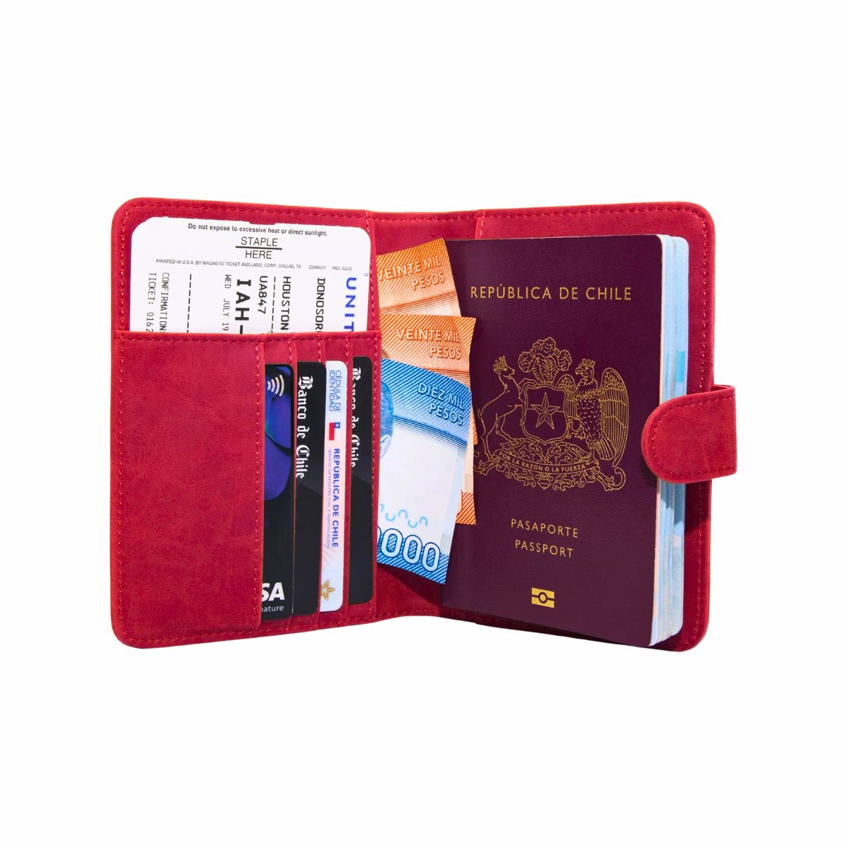 GENERICO - Porta Pasaporte Documentos Funda Protectora Viaje Con Rfid