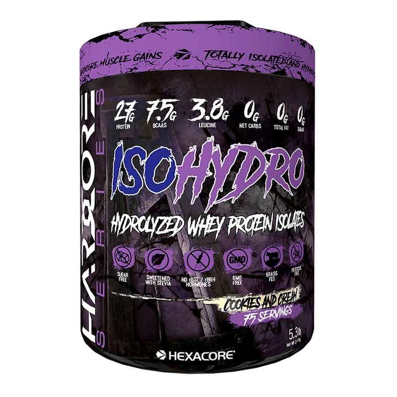 HEXACORE - Iso Hydro Hexacore 5.3 Libras 75 Porciones. COOKIES AND CREAM