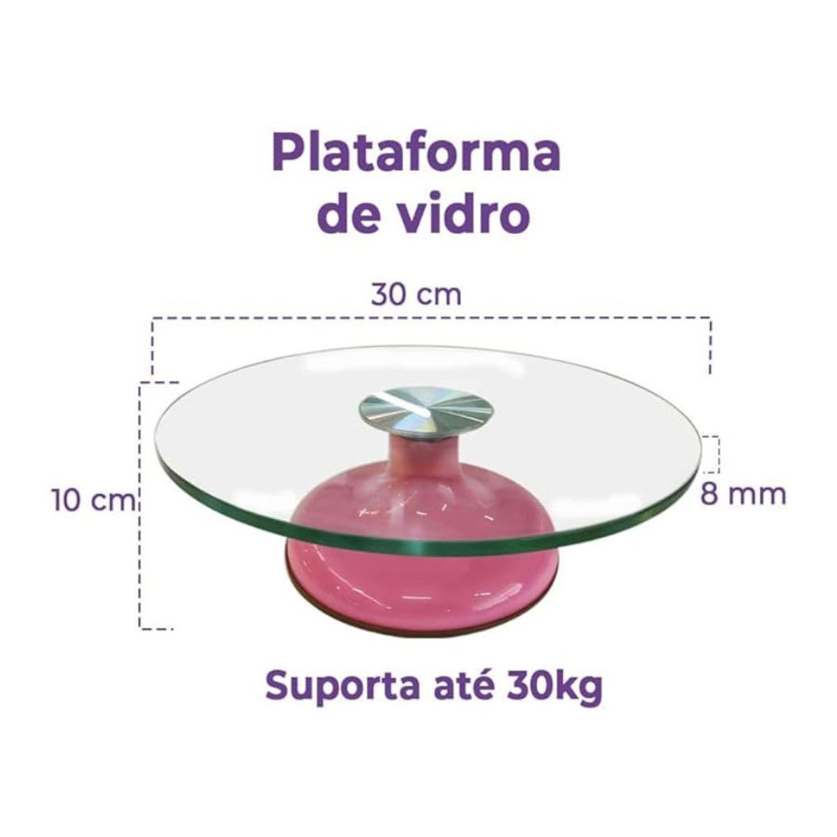 GENERICO - Bailarina De Vidrio Base Profesional Giratoria