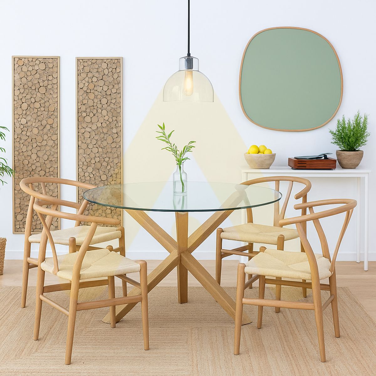 HABITA2 CHILE - COMEDOR NORDIC WISH DE MADERA 100 - 4 PUESTO NATURAL…
