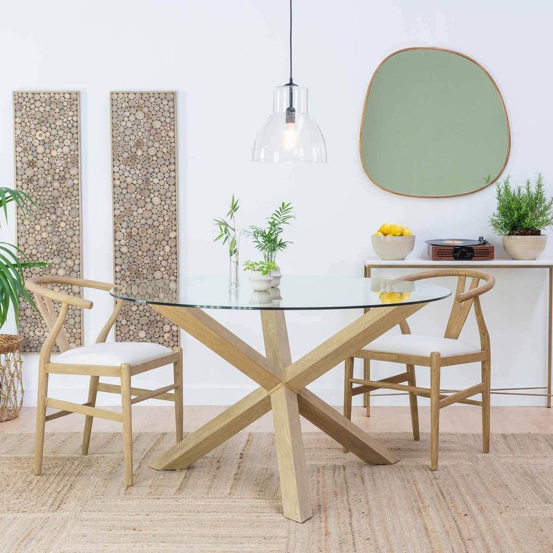 HABITA2 CHILE - COMEDOR NORDIC WISH DE MADERA 100 - 4 PUESTO NATURAL
