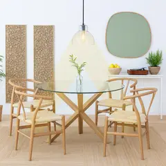HABITA2 CHILE - COMEDOR NORDIC WISH DE MADERA 100 - 4 PUESTO NATURAL