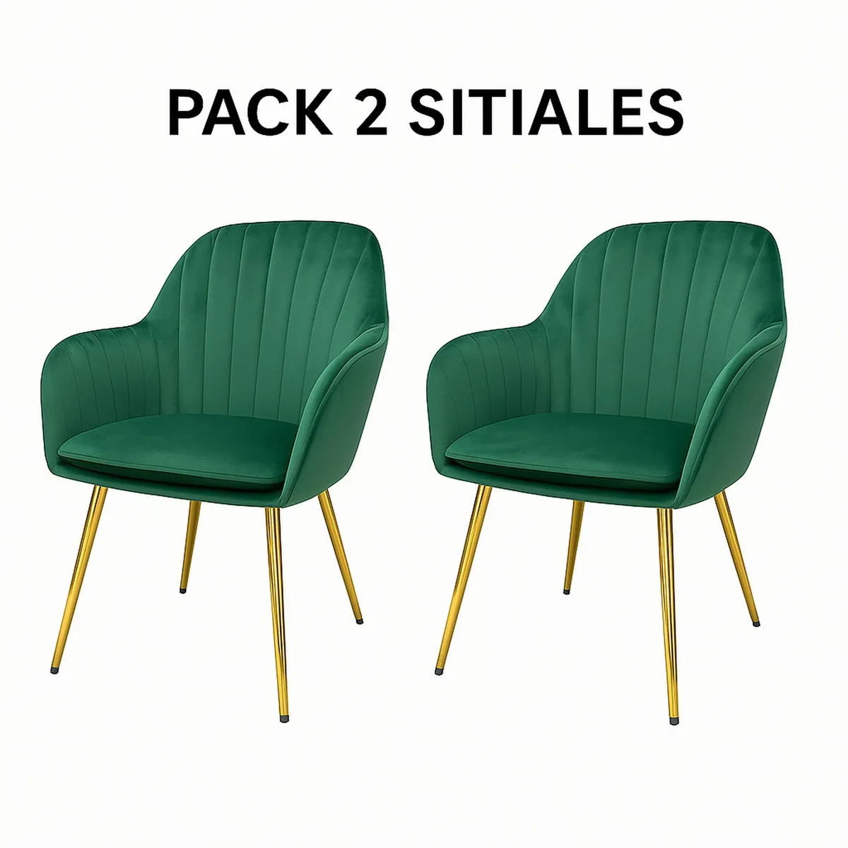 WHITE MARKET - Pack x 2 Sitial Velluto Terciopelo Verde