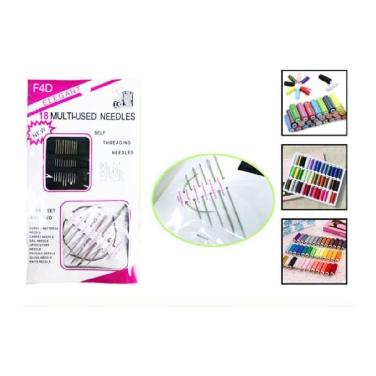 GENERICO - Set 18 Pasadores Agujas De Costura Acero Inoxidable