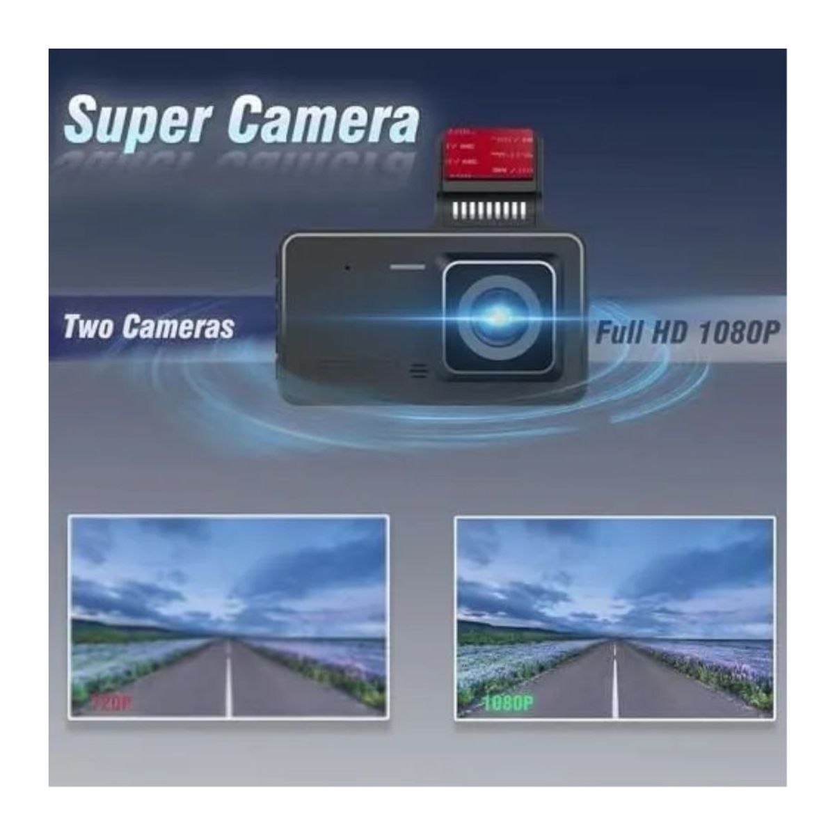 GENERICO - Cámara Para Carro Dual Grabación Hd 1080p Nocturna Y Trasera