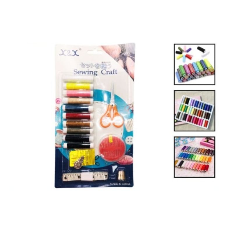 GENERICO - Set Articulos Para Costura Tijera-Hilos-Agujas-Cinta Metrica