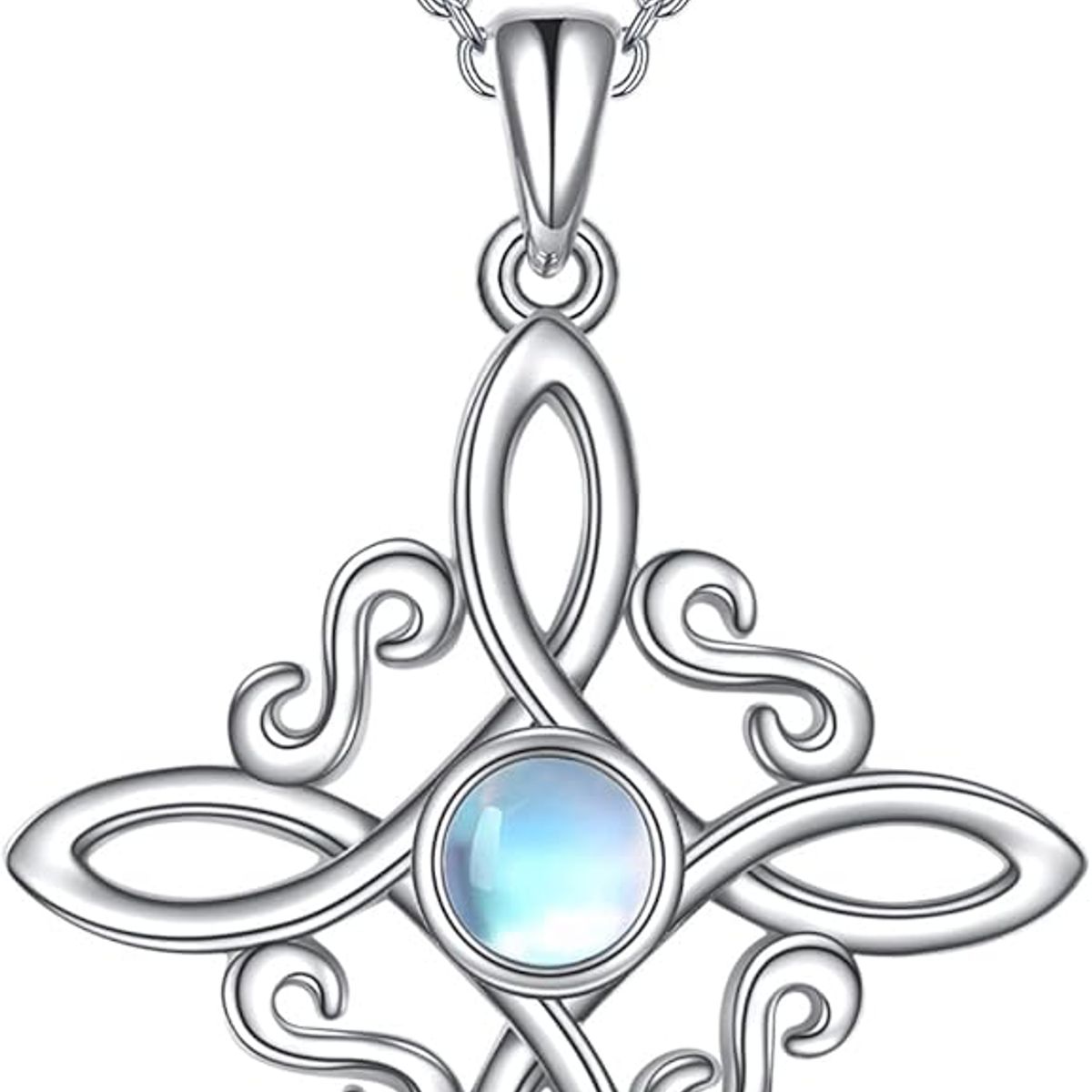 GENERICO - Collar nudo de bruja plata 925 joyas piedra luna mujer regalo