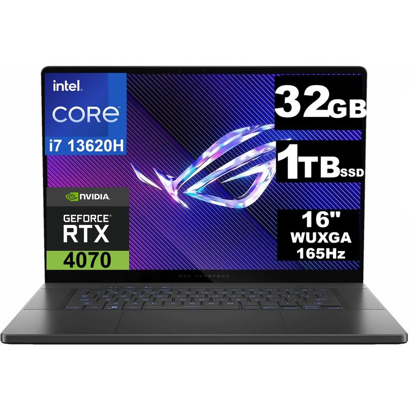 ASUS - NOTEBOOK ASUS ROG ZEPHYRUS G16 WUXGA 1655HZ I7 13620H SSD 1TB 32GB NVIDIA RTX 4070