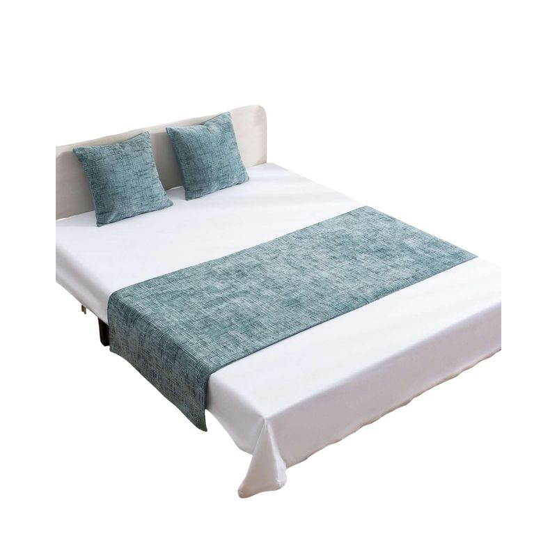 GENERICO - PIECERA MAS 2 FUNDAS MODELO CHENILLE TURQUESA