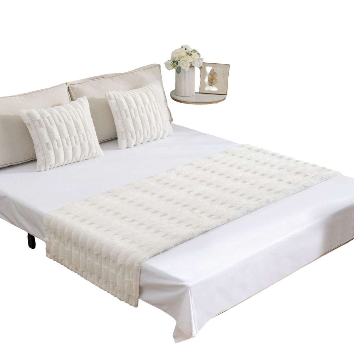 GENERICO - PIECERA SIN FUNDAS DISEÑO BAMBU BLANCO